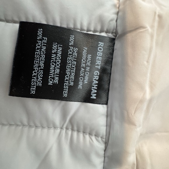 Robert Graham Jacket Mens XL Stone Gray Quilted Puffer Blazer Coat Warm - Picture 7 of 10